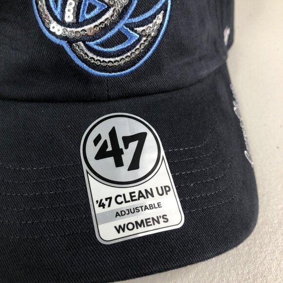 Corpus Christi Hooks Hat Cap Navy Sparkle Logo Womens 47 Clean Up MiLB New NWT - Picture 3 of 12